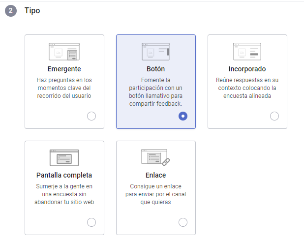 tipos encuesta hotjar